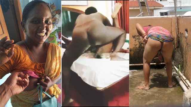 Tamil Aunty Boobs Pressed On – Rooftop Threesome Fucking Video HD