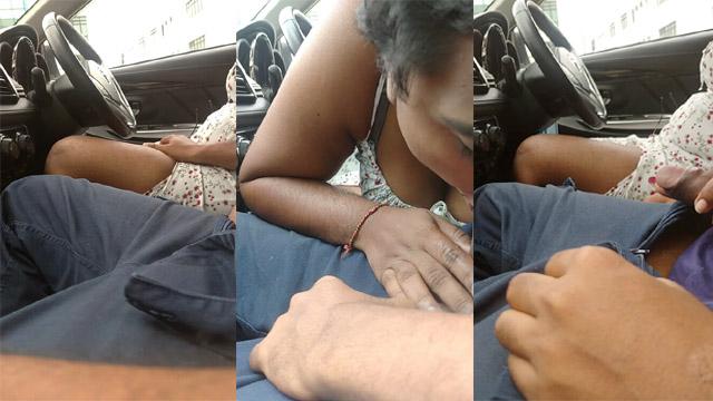 Malaysian Tamil Wife Car Parking Sucking Hubby
